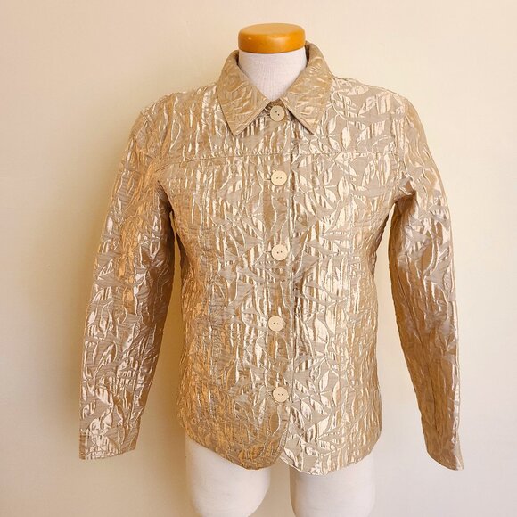 Coldwater Creek Gold Lightweight Short Dressy Jacket - Picture 1 of 8